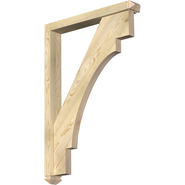 Ekena Millwork Merced Arts and Crafts Rough Sawn Bracket w/ Offset Brace, Douglas Fir, 4"W x 28"D x 40"H BKT0402X28X40MRC03RDF - main